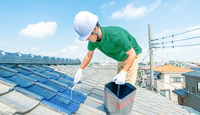 屋根塗装の様子